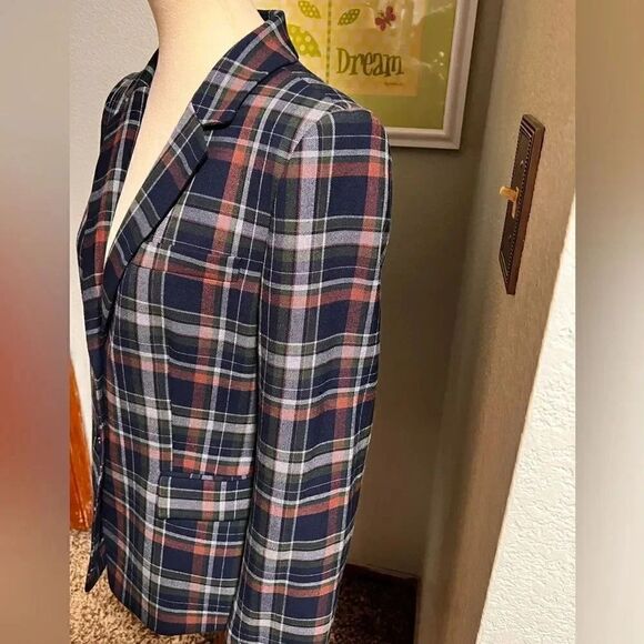 EUC Daniel Cremieux Plaid Blazer 2 Front Flap Pockets Size 10 #DJ9 - Picture 5 of 6